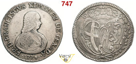 MALTA - FRANCISCO XIMENES DE TEXADA (1773-1775) Da 2 Scudi 1774, La Valletta KM. 287 Dav. 1605 Restelli 13 Ag 23,90 g 37,8 mm • Patina di monetiere BB...