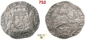OLANDA - FRISIA - Ducatone 1659, D/ Cavaliere con spada sguainata e sotto stemma R/ Stemma coronato affiancato da due leoni Dav. 4926 Delmonte 1033 Ag...