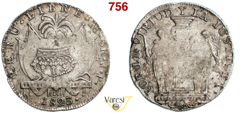 PERU - FERDINANDO VII (1808-1833) 8 Reales 182...(?) . Calicò 1257 Cayon 16093 A...