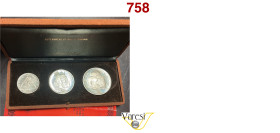 RAS AL-KHAIMAH - Saqr Bin Muhammad al-Qasimi (1948-2010) Serie completa di 3 valori (15, 10 e 7,5 Riyals) 1970 Centenario di Roma Capitale. KM. 17/19 ...