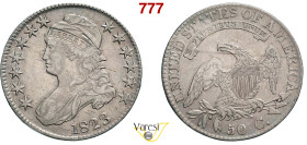 U.S.A. - 50 Cent o 1/2 Dollaro 1823, Philadelphia KM. 37 Ag 13,37 g 32,5 mm • Bella patina BB