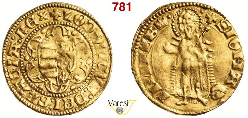 UNGHERIA - LUIGI I (1342-1382) Gulden al tipo del fiorino di Firenze D/ Stemma e...