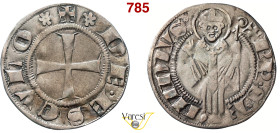 ASCOLI REPUBBLICA (XIII-XIV Secolo) Mezzo Grosso D/ Croce patente R/ S. Emidio, con pastorale, benedicente CNI 7 Biaggi 209 Ag 0,87 g 18 mm q.BB