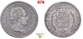 CARLO FELICE (1821-1831) Lira 1825 Torino MIR 1037e Pagani 98 Ag 5 g circa 23 mm RR • Sigillata BB/SPL da Emilio Tevere