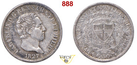CARLO FELICE (1821-1831) 50 Centesimi 1827 Torino MIR 1038f Pagani 113 Ag 2,5 g circa 18 mm • Sigillata SPL da Emilio tevere