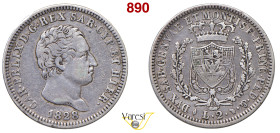 CARLO FELICE (1821-1831) 2 Lire 1828 Torino MIR 1036h Pagani 89 Ag 10 g circa 27 mm RR • Sigillata BB da Piero Rollero