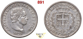 CARLO FELICE (1821-1831) 50 Centesimi 1829 Torino MIR 1038m Pagani 119 Ag 2,5 g circa 18 mm R • Sigillata BB/SPL da Emilio tevere