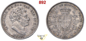 CARLO FELICE (1821-1831) 25 Centesimi 1830 "P", Torino MIR 1039e Pagani 125a Ag 1,24 g 15 mm RR q.SPL