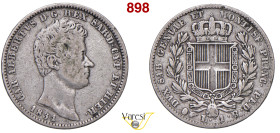 CARLO ALBERTO (1831-1849) Lira 1831 Torino MIR 1049b Pagani 291 Ag 4,90 g 23 mm RR MB