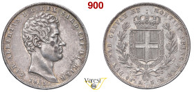 CARLO ALBERTO (1831-1849) 5 Lire 1835 Torino MIR 1047m Pagani 238 Ag 24,96 g 37 mm BB+/SPL