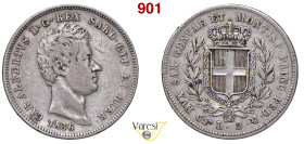 CARLO ALBERTO (1831-1849) 2 Lire 1836 Torino MIR 1048i Pagani 275 Ag 9,95 g 27 mm RR MB