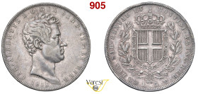 CARLO ALBERTO (1831-1849) 5 Lire 1838 Genova MIR 1047r Pagani 243 Ag 24,95 g 37 mm BB+