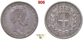 CARLO ALBERTO (1831-1849) Lira 1838 Torino MIR 1049m Pagani 302 Ag 5 g circa 23 mm RR • Sigillata BB da Piero Rollero