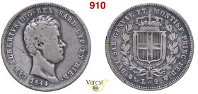 CARLO ALBERTO (1831-1849) 2 Lire 1844 Genova MIR 1048o Pagani 281 Ag 9,81 g 27 mm R MB