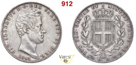 CARLO ALBERTO (1831-1849) 5 Lire 1845 Genova MIR 1047af Pagani 257 Ag 24,88 g 37 mm BB+