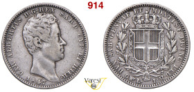 CARLO ALBERTO (1831-1849) Lira 1847 Torino MIR 1049w Pagani 312 Ag 4,90 g 23 mm RR MB/BB