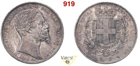 VITTORIO EMANUELE II, Re di Sardegna (1849-1861) 5 Lire 1852 Genova MIR 1057e Pagani 374 Ag 24,91 g 37 mm R q.BB