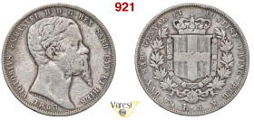 VITTORIO EMANUELE II, Re di Sardegna (1849-1861) 5 Lire 1853 Genova MIR 1057g Pagani 376 Ag 24,73 g 37 mm RR MB