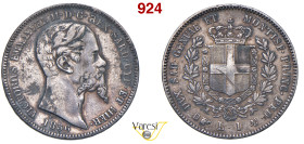 VITTORIO EMANUELE II, Re di Sardegna (1849-1861) Lira 1856 Torino MIR 1059i Pagani 409 Ag 4,94 g 23 mm R • Graffio sullo stemma ed ossidazioni; Ex InA...