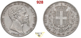 VITTORIO EMANUELE II, Re di Sardegna (1849-1861) 5 Lire 1860 Torino MIR 1057t Pagani 389 Ag 24,89 g 37 mm R • Due colpi al bordo, uno ripreso BB+