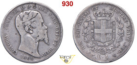 VITTORIO EMANUELE II, Re di Sardegna (1849-1861) Lira 1860 Torino MIR 1059q Pagani 417 Ag 4,81 g 23 mm RRR • Ex InAsta 73/1353 q.MB