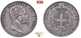 VITTORIO EMANUELE II, Re Eletto (1859-1861) 2 Lire 1860 Firenze MIR 1055a Pagani 436 Ag 9,94 g 27 mm R BB÷SPL