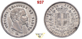 VITTORIO EMANUELE II, Re Eletto (1859-1861) 50 Centesimi 1860 Firenze MIR 1069a Pagani 443 Ag 2,47 g 18 mm BB/q.SPL