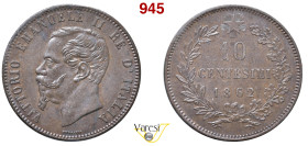 VITTORIO EMANUELE II, Re d'Italia (1861-1878) 10 Centesimi 1863 s.s.z. (Parigi) MIR 1092c Pagani 540 Cu 10 g circa 30 mm • Sigillata FDC da Raffaele N...