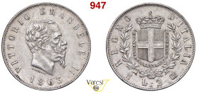 VITTORIO EMANUELE II, Re d'Italia (1861-1878) 2 Lire 1863 Napoli MIR 1083c Pagani 506 Ag 9,93 g 27 mm q.SPL