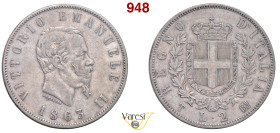 VITTORIO EMANUELE II, Re d'Italia (1861-1878) 2 Lire 1863 Torino MIR 1083d Pagani 507 Ag 10 g circa 27 mm • Sigillata BB/SPL da Emilio Tevere
