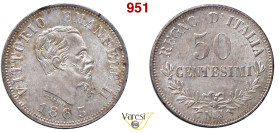 VITTORIO EMANUELE II, Re d'Italia (1861-1878) 50 Centesimi 1863 "valore", Milano MIR 1088a Pagani 527 Ag 2,50 g circa 18 mm • Sigillata FDC da Emilio ...