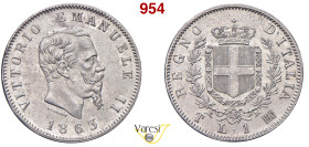 VITTORIO EMANUELE II, Re d'Italia (1861-1878) Lira 1863 Torino MIR 1085f Pagani 515 Ag 4,94 g 23 mm SPL