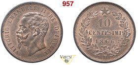 VITTORIO EMANUELE II, Re d'Italia (1861-1878) 10 Centesimi 1866 Milano MIR 1092d Pagani 541 Cu 10 g circa 30 mm • Sigillata FDC da Raffaele Negrini