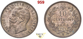VITTORIO EMANUELE II, Re d'Italia (1861-1878) 10 Centesimi 1866 H, Birmingham MIR 1092g Pagani 544 Cu 10,31 g 30 mm FDC