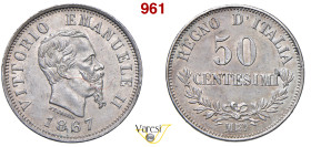 VITTORIO EMANUELE II, Re d'Italia (1861-1878) 50 Centesimi 1867 "valore", Milano MIR 1088e Pagani 531 Ag 2,45 g 18 mm SPL+