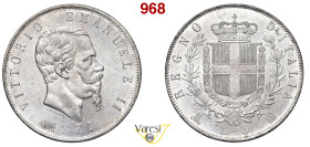 VITTORIO EMANUELE II, Re d'Italia (1861-1878) 5 Lire 1871 Milano MIR 1082m Pagani 492 Ag 25,07 g 37 mm q.FDC