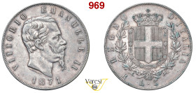 VITTORIO EMANUELE II, Re d'Italia (1861-1878) 5 Lire 1871 Roma MIR 1082n Pagani 493 Ag 25 g circa 37 mm R • Colpetto ripreso BB/BB+