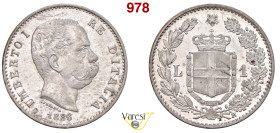 UMBERTO I (1878-1900) Lira 1886 Roma MIR 1103c Pagani 603 Ag 4,97 g 23 mm • Fondi speculari; minimi segnetti al D/ q.FDC