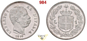 UMBERTO I (1878-1900) Lira 1899 Roma MIR 1103f Pagani 606 Ag 5 g circa 23 mm • Sigillata FDC da Num. Lago Maggiore q.FDC