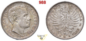 VITTORIO EMANUELE III (1900-1946) Lira 1901 "aquila araldica", Roma MIR 1145a Pagani 763 Ag 4,98 g 23 mm FDC
