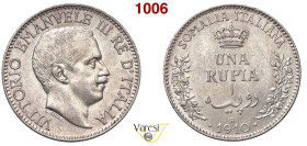 VITTORIO EMANUELE III - monetazione per la Somalia (1900-1946) Rupia 1910 Roma MIR 1175a Pagani 958 Ag 11,65 g 30 mm SPL