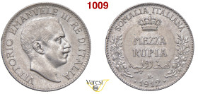 VITTORIO EMANUELE III - monetazione per la Somalia (1900-1946) Mezza Rupia 1912 Roma MIR 1176b Pagani 967 Ag 5,83 g 24 mm BB+