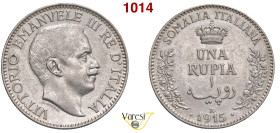 VITTORIO EMANUELE III - monetazione per la Somalia (1900-1946) Rupia 1915 Roma MIR 1175e Pagani 962 Ag 11,65 g 30 mm