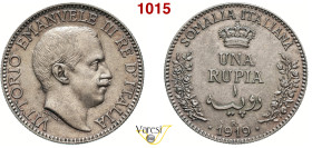 VITTORIO EMANUELE III - monetazione per la Somalia (1900-1946) Rupia 1919 Roma MIR 1175f Pagani 963 Ag 11,69 g 30,2 mm • Bella patina di monetiere SPL...