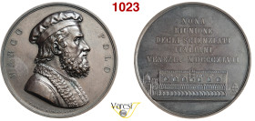 MARCO POLO (1254-1324) Medaglia per la nona riunione degli scienziati a Venezia 1847 Opus Fabris Ae 83,85 g 56,8 mm q.FDC