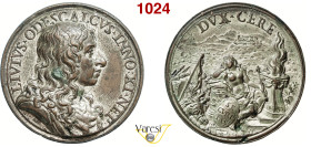 LIVIO ODESCALCHI (1652-1713) Medaglia 1685 "Dvx Cere" Opus Hamerani Miselli 178 Vannel/Toderi 10 Ae arg. 29,17 g 41,6 mm RR BB+