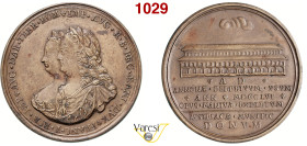 MANTOVA MARIA TERESA (1740-1780) Medaglia 1756 per il completamento del grande magazzino del grano sul ponte dei mulini a Mantova Opus - Miselli 178 V...