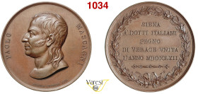 SIENA PIETRO MASCAGNI (1755-1815) Medaglia per il congresso degli scienziati 1862 Opus Cerbara Ae 71,81 g 53,3 mm SPL÷FDC