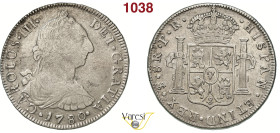 BOLIVIA - CARLO III (1759-1788) 8 Reales 1780, sigle PR KM. 55 Calicò 1178 Ag 26,82 g 40,1 mm MB/BB
