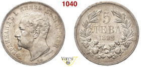 BULGARIA - FERDINANDO I (1887-1908) 5 Leva 1892, Kremnitz KM. 15 Ag 24,96 g 37,1 mm BB
